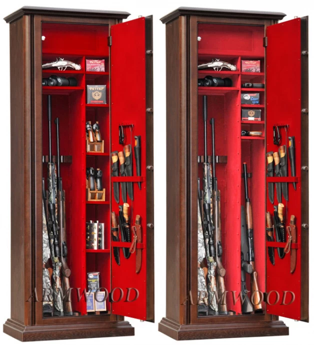 Оружейный сейф с отделкой деревом Armwood 44 EL FLOCK PLUS