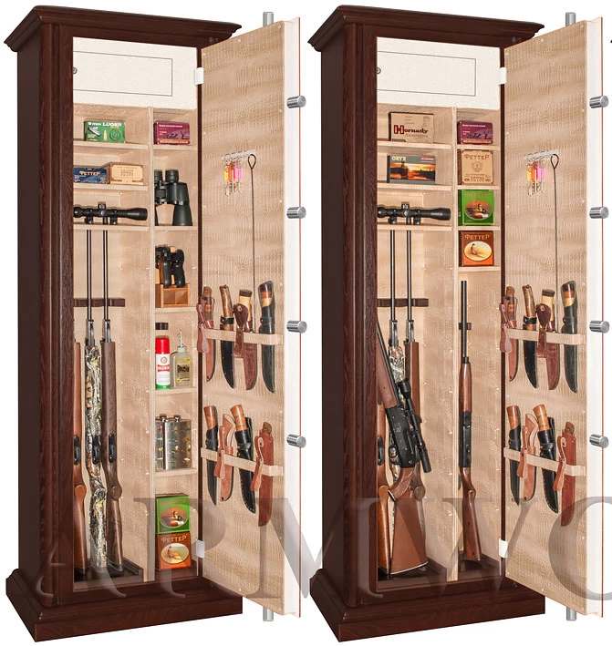Оружейный сейф с отделкой деревом Armwood 44 EL Lux