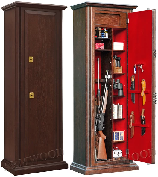 Оружейный сейф с отделкой деревом Armwood 44 FLOCK PLUS