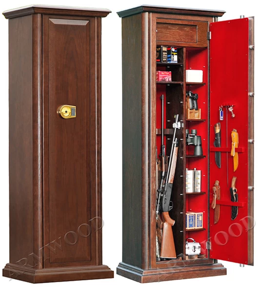 Оружейный сейф с отделкой деревом Armwood 44 EL FLOCK PLUS