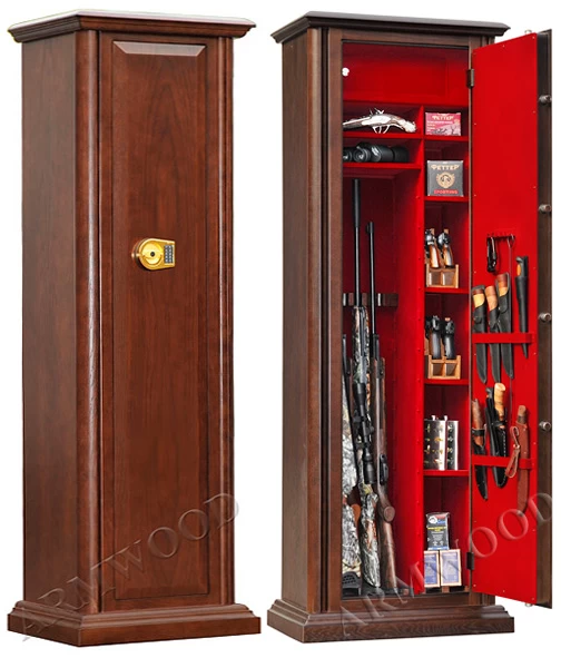 Оружейный сейф с отделкой деревом Armwood 44 EL FLOCK PLUS