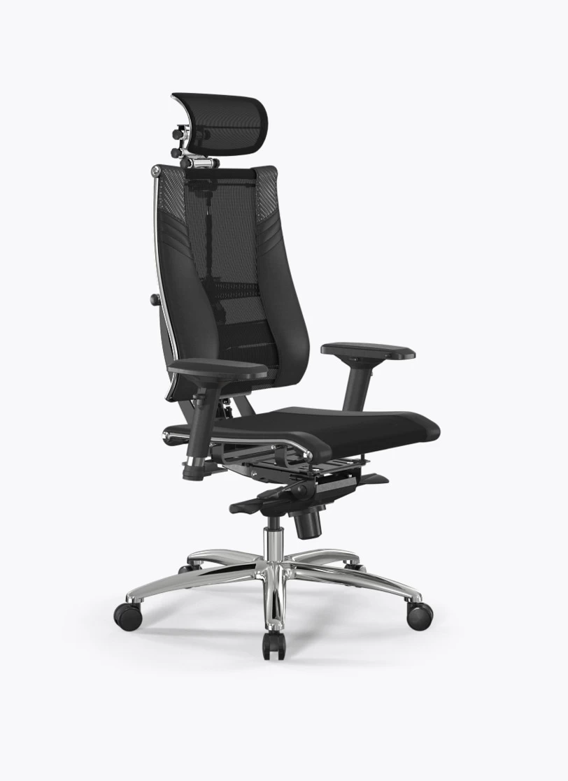 Кресло Метта Y 4D Triumph B2-15D/4017602 (сетка TS YM93 черная/экокожа Infinity Easy Clean черная)