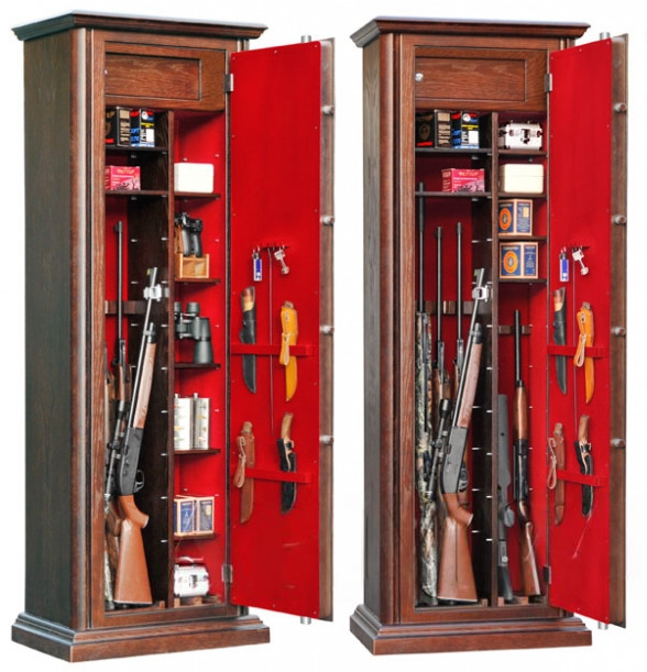 Оружейный сейф с отделкой деревом Armwood 44 EL FLOCK PLUS