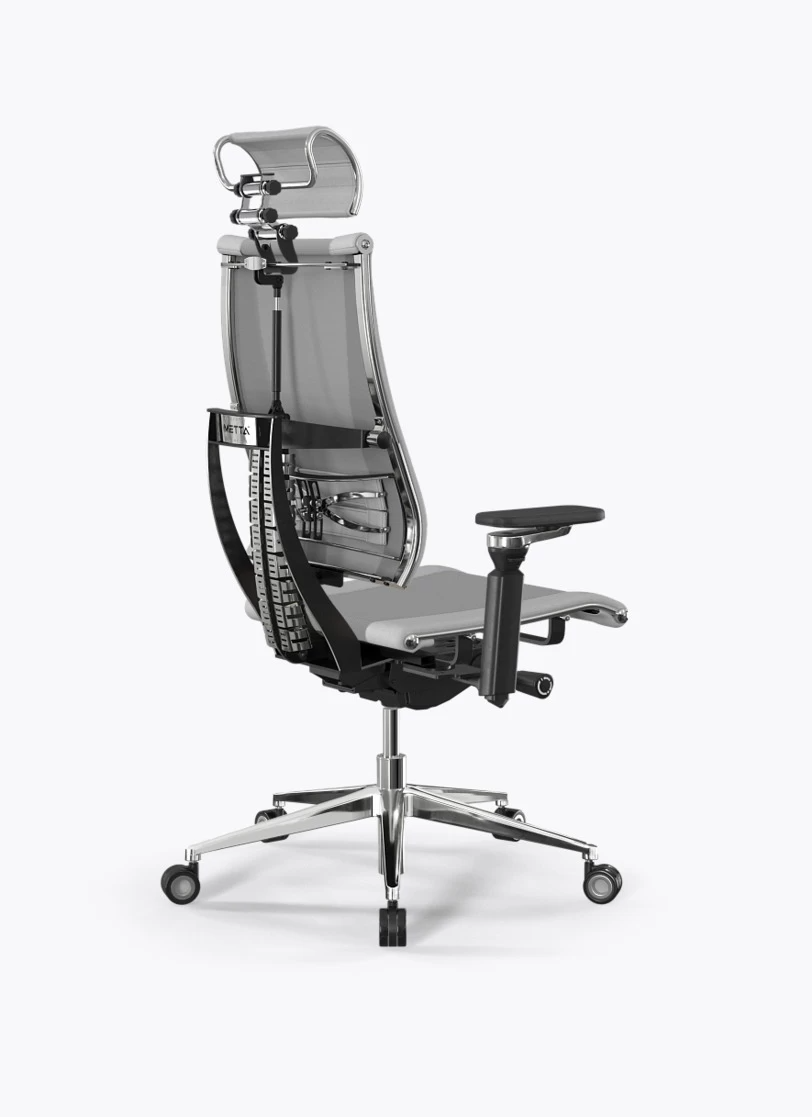 Кресло Метта Y 4D Free B2-14D/2952505 (сетка TS YM93 светло-серая/экокожа Infinity Easy Clean белая)